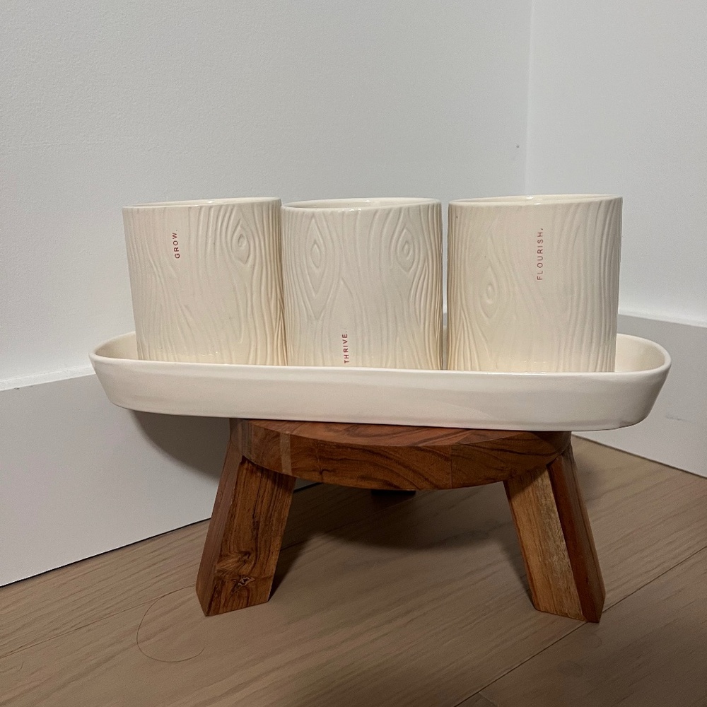 Rae Dunn Woodgrain Planter